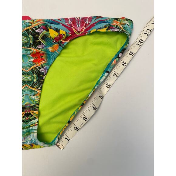 NWT Xhilaration Hipster Bikini Bottom LARGE Butterfly Plants Rain Forest Neon - Picture 6 of 6